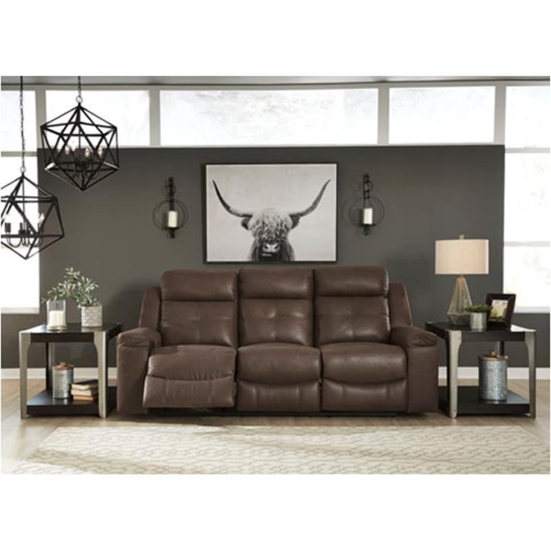 8670488 Ashley Furniture Jesolo, Coffee Leather Reclining Sofa