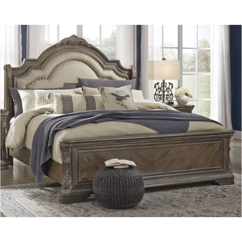 B803-58 Ashley Furniture Charmond King Upholstered Sleigh Bed