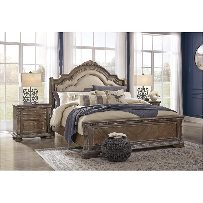 B803 58 Ck Ashley Furniture Charmond Bed, California King Upholstered Sleigh Bed