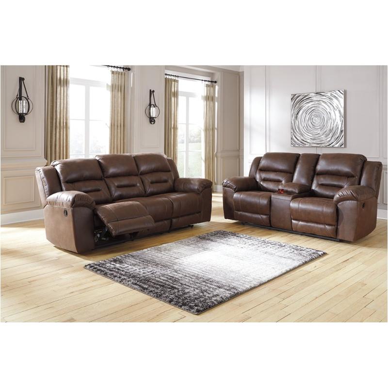 3990494 Ashley Furniture Double, Leather Double Recliner Loveseat With Console