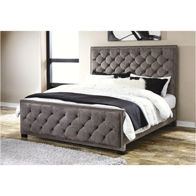 B730 58 Ashley Furniture Halamay Bed, Cal King Linen Headboard