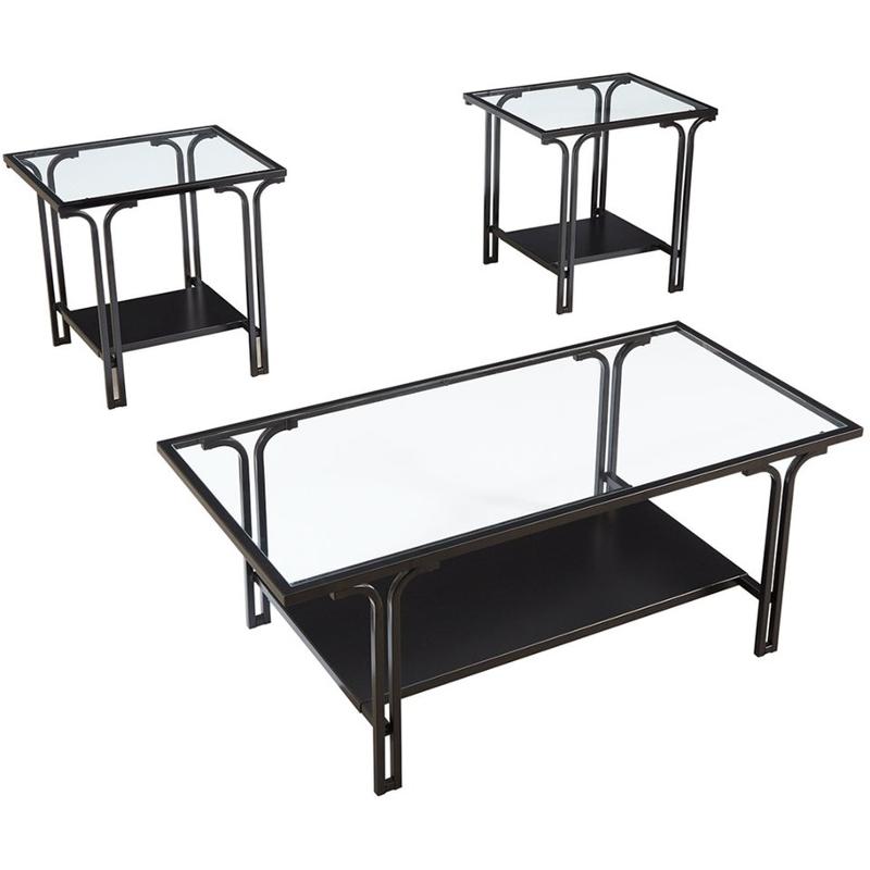 T279-13 Ashley Furniture Geriman Living Room Furniture Occasional Table Set