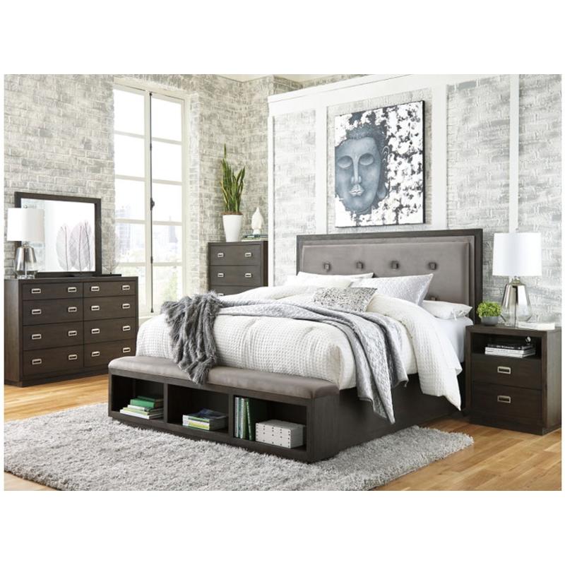 B731 57 Ashley Furniture Hyndell Queen Upholstered Panel Bed