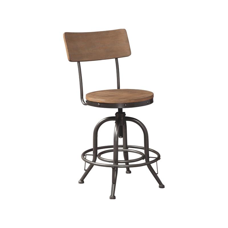 D542324 Ashley Furniture Pinnadel Grayish Brown Swivel Stool