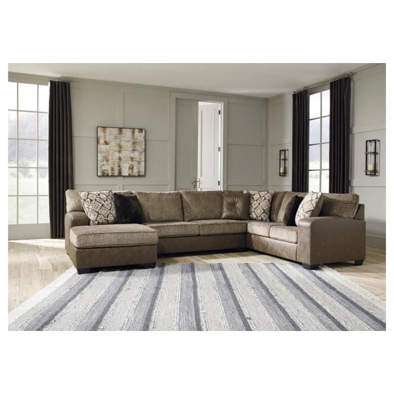 9130216 Ashley Furniture Abalone Brown Living Room Furniture Sectional