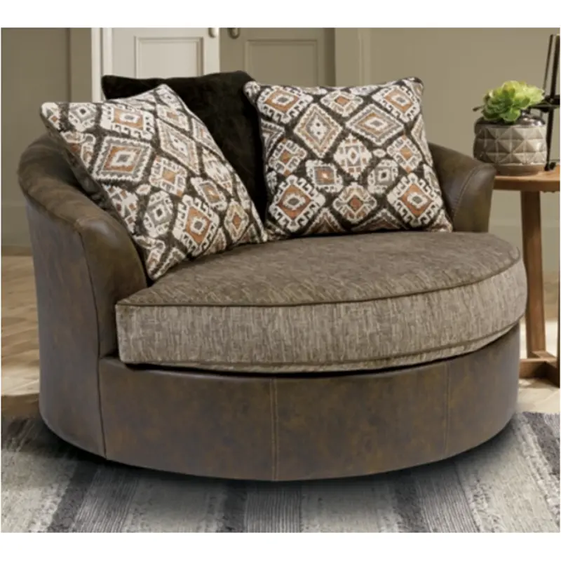 9130221 Ashley Furniture Abalone Brown Living Room Furniture Accent Chair