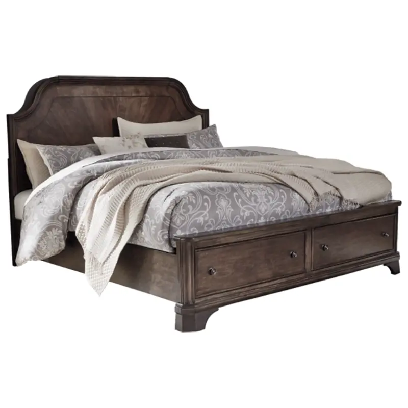 B517-57 Ashley Furniture Queen Panel Bed With 2 Storage Drawers