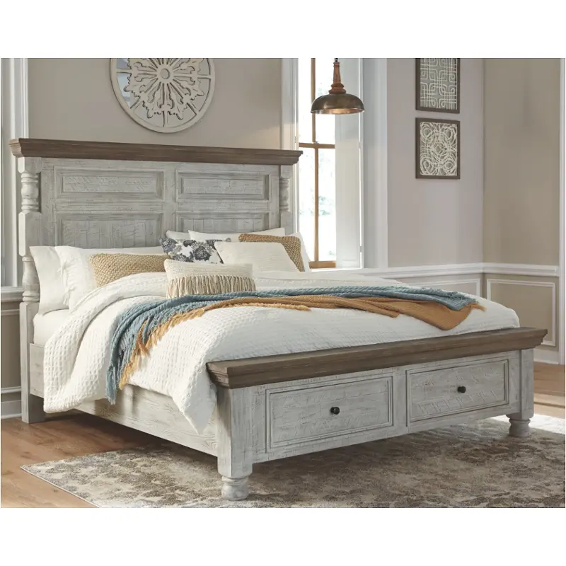 B814-50s Ashley Furniture Havalance Queen Bed With Drawers