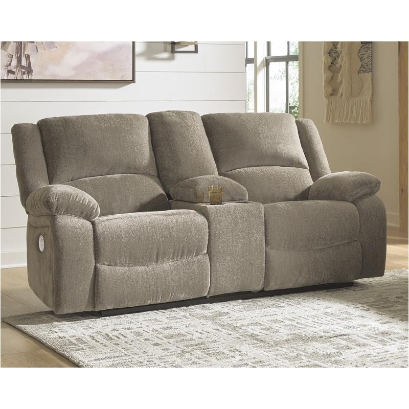 7650596 Ashley Furniture Draycoll Dbl Recl Pwr Loveseat W/console