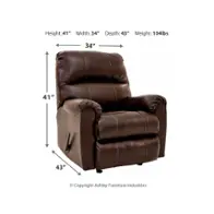 6470525 Ashley Furniture Hermiston Rocker Recliner walnut