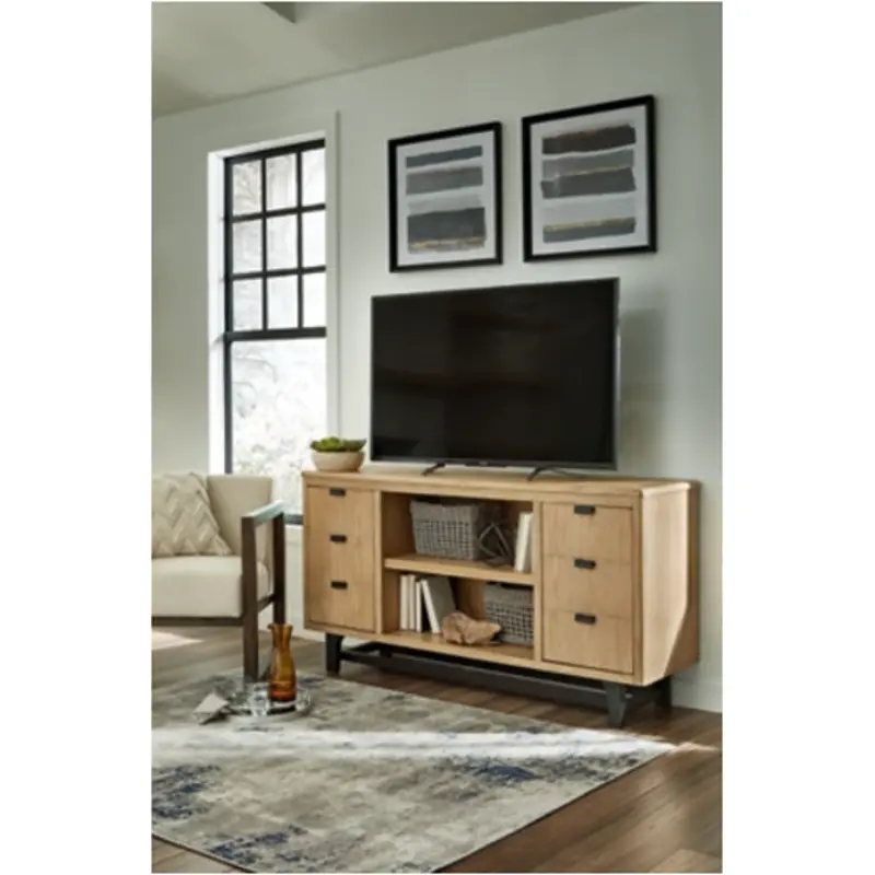 W761-68 Ashley Furniture Large Tv Stand With Fireplace Option