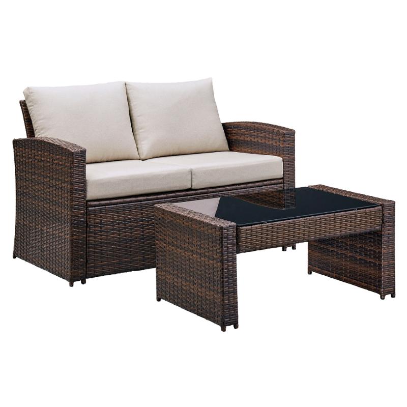 P351-035 Ashley Furniture Loveseat W/table (2/cn)