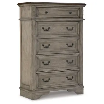 Braunter Chest of Drawers - Aged White (B792-46-SI)