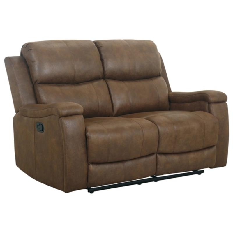 3740486 Ashley Furniture Marwood Brown Reclining Loveseat