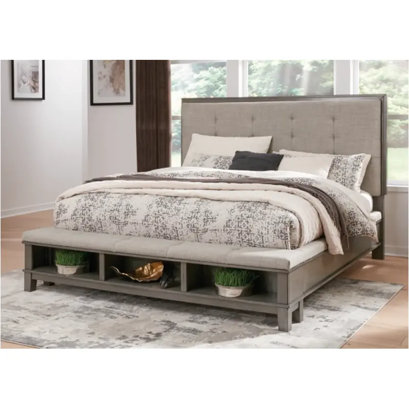 B649-58 Ashley Furniture King Upholstered Bed With Storage