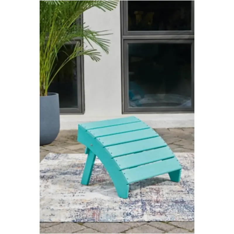 P012-813 Ashley Furniture Sundown Treasure - Turquoise Outdoor Furniture Ottoman