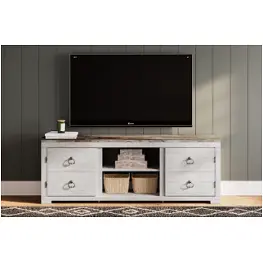 W267-168 Ashley Furniture Willowton - Whitewash Home Entertainment Furniture Tv Console