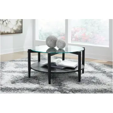 Ashley furniture black online glass coffee table