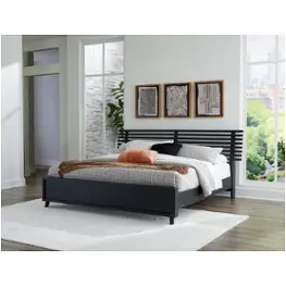 90 x 62 Louis Philippe III Solid Pine Queen Bed Sleigh Bed in Black with 3 Slats & Headboard & Footboard