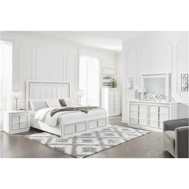 B822-57 Ashley Furniture Chalanna Queen Upholstered Storage Bed