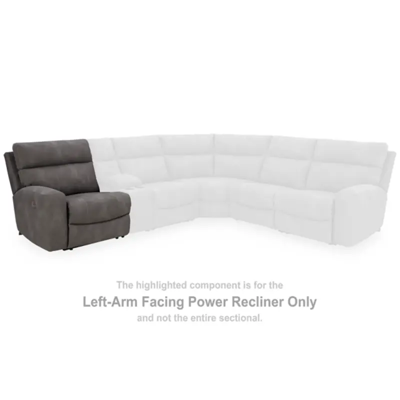 6100358 Ashley Furniture Left-arm Facing Power Recliner - Slate
