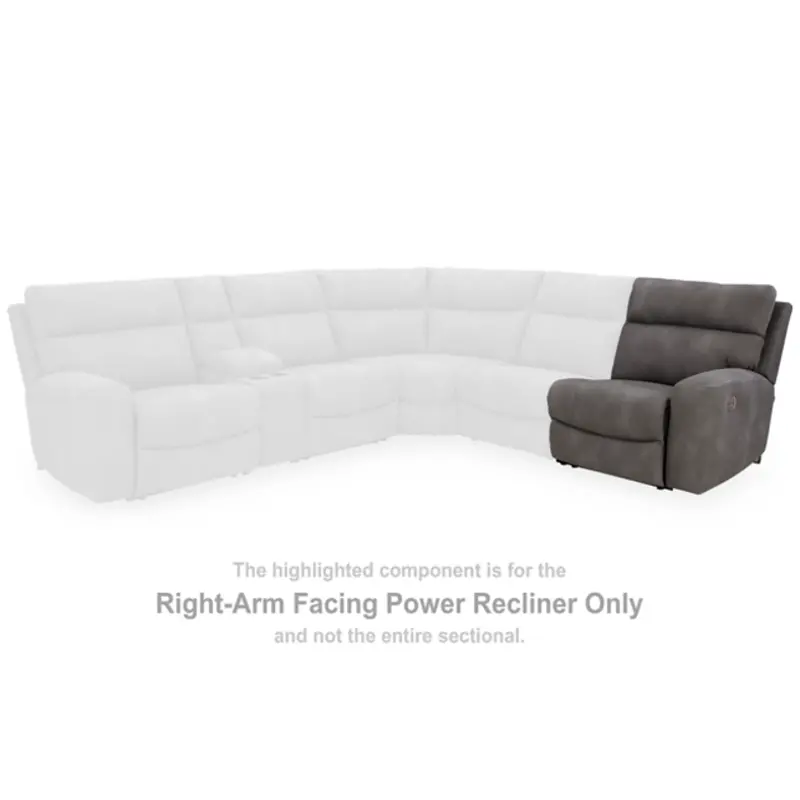 6100362 Ashley Furniture Right-arm Facing Power Recliner - Slate