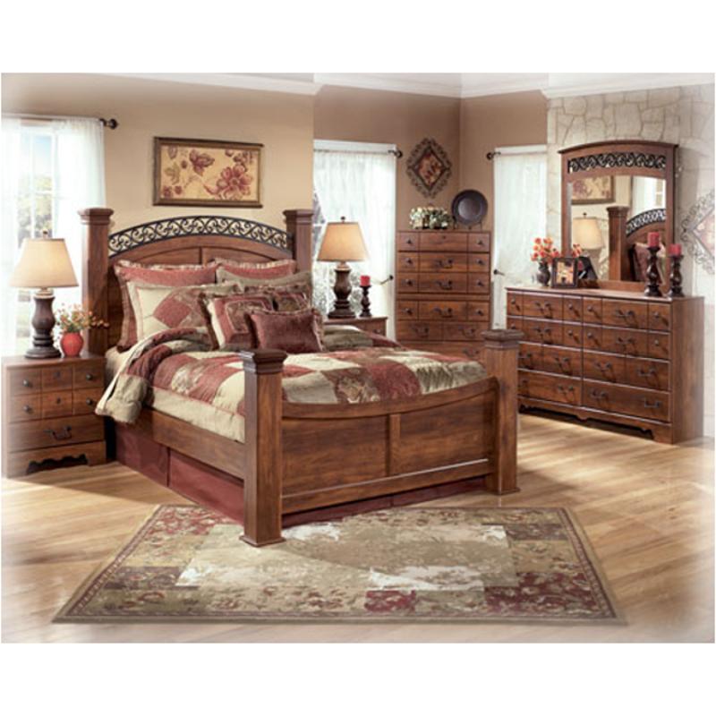 B258 77 Ashley Furniture Timberline Bedroom Queen Poster Bed