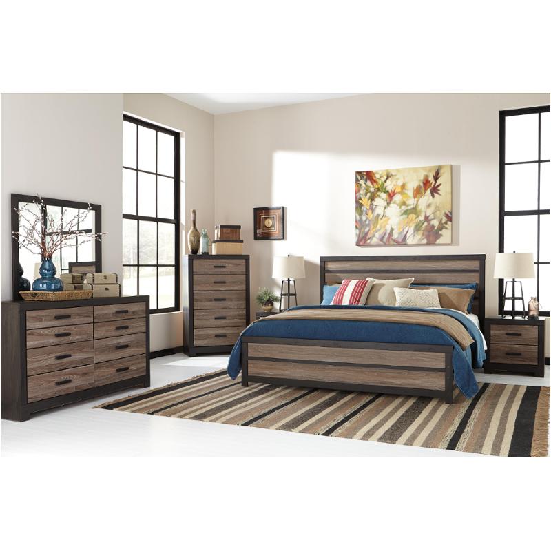 B325-57 Ashley Furniture Harlinton - Warm Gray/charcoal Bedroom Furniture Bed