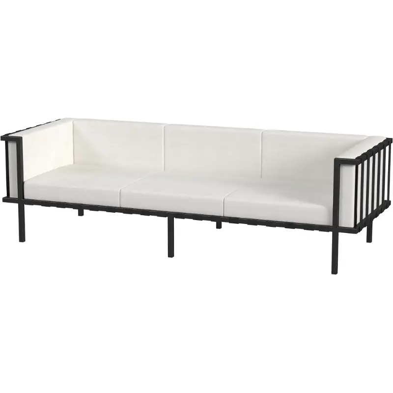 Butler Specialty Norway Black and White Outdoor Patio Sofa