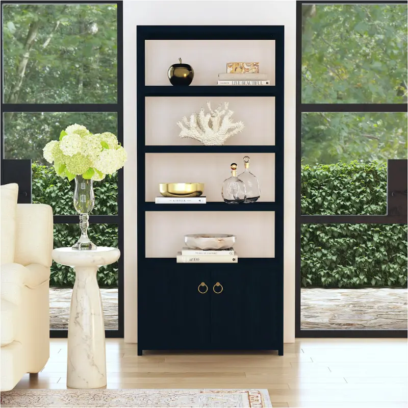 Lark 4- Tier Etagere Etagere Bookcase, Navy Blue