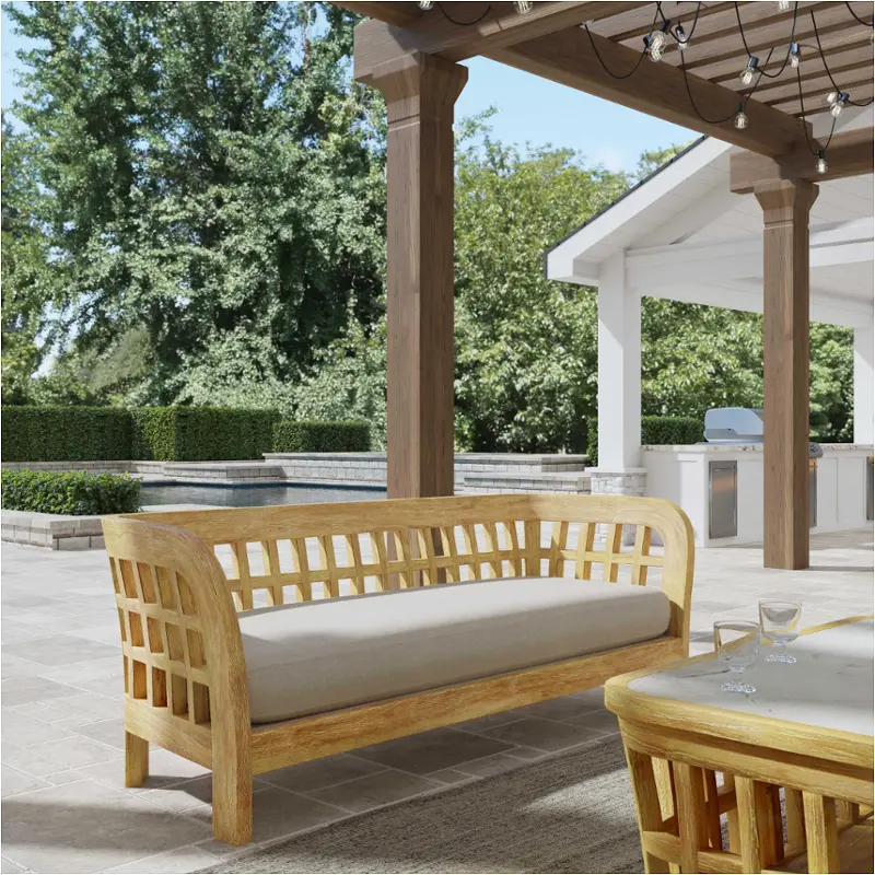 Monhegan Teak Outdoor Sofa, Natural