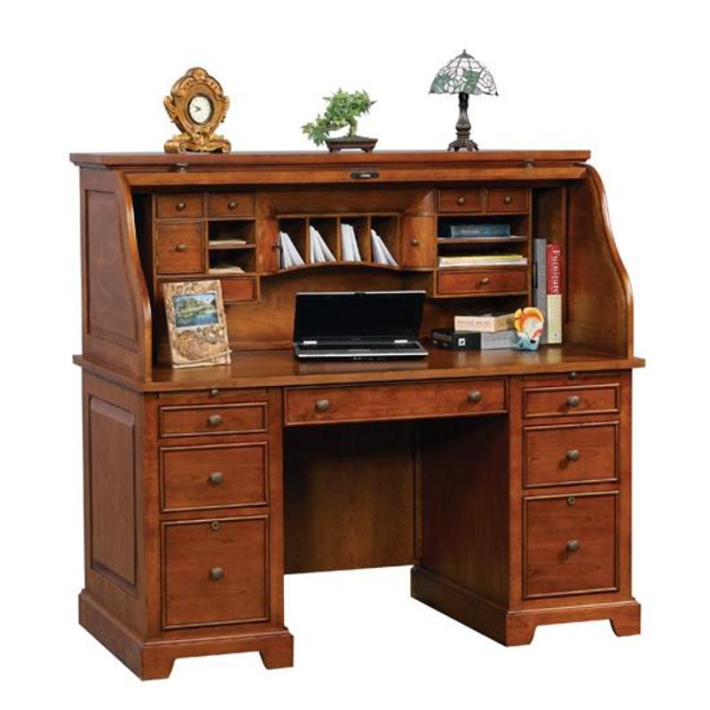 Gt257rt Winners Only Furniture 57in Roll Top Desk Cinnamon