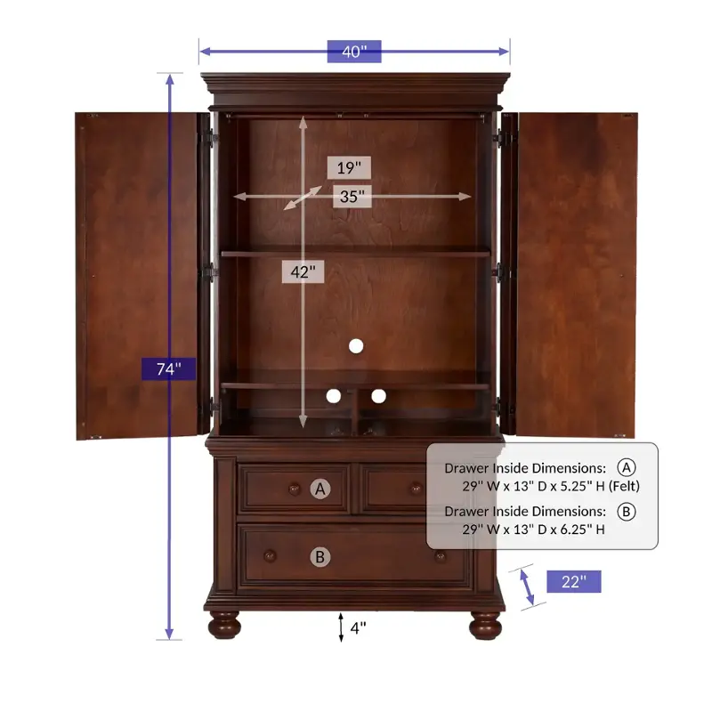 Bg1008a Winners Only Furniture Cape Cod - Chocolate Bedroom Furniture Armoire