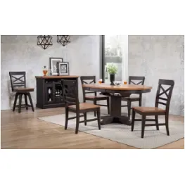 0733-50-rt E. C. I. Furniture Choices - Black Oak Dining Room Furniture Dining Table