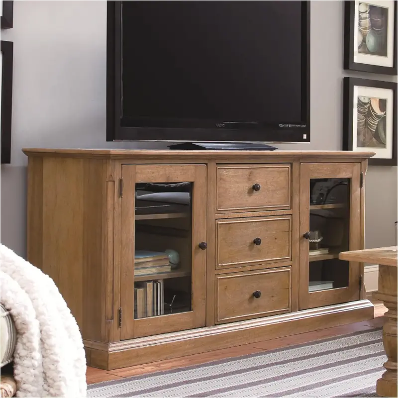 192966 Universal Furniture Paula Deen Down Home - Oatmeal Home Entertainment Furniture Tv Console