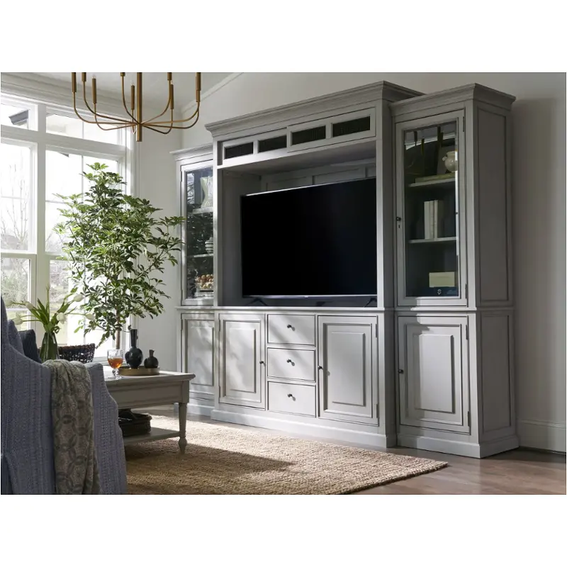 986969 Universal Furniture Summer Hill - French Gray Home Entertainment Furniture Entertainment Center