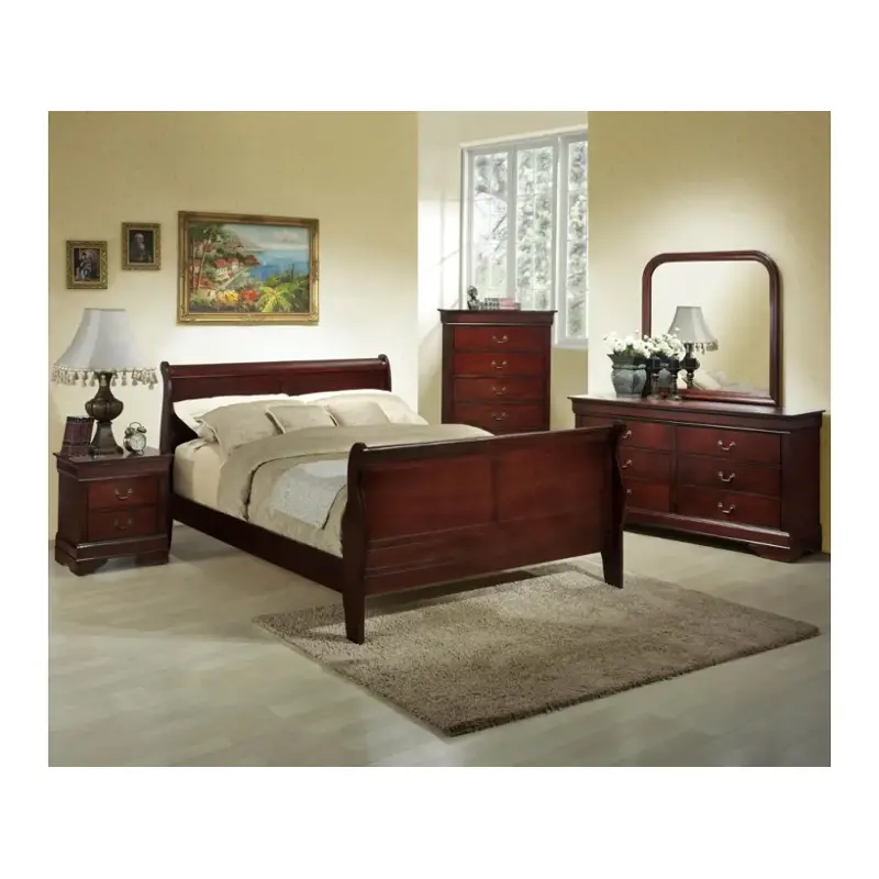 Lifestyle 4937 573349353 Queen Sleigh Bed with Tall Legs