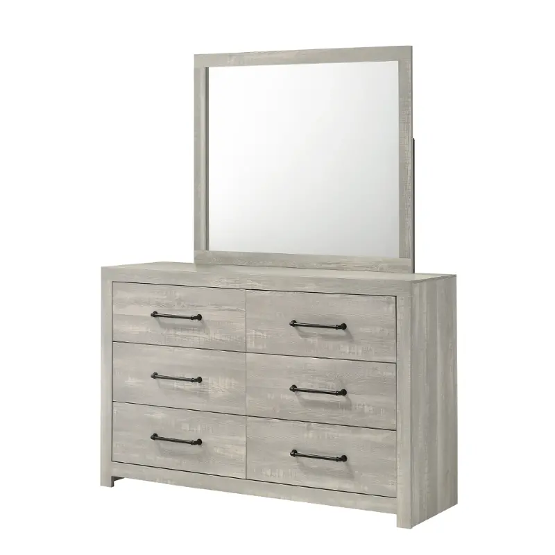 0300a-050 Lifestyle 0300a - White Wash Bedroom Furniture Mirror