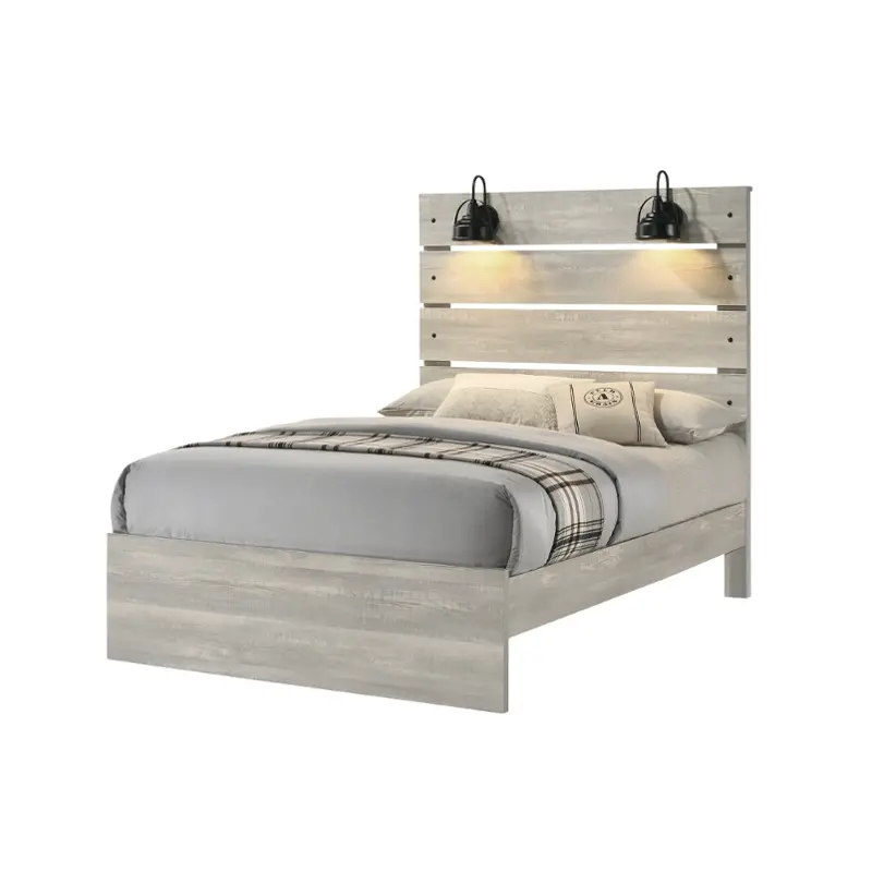 0300a-fx0 Lifestyle 0300a - White Wash Bedroom Furniture Bed