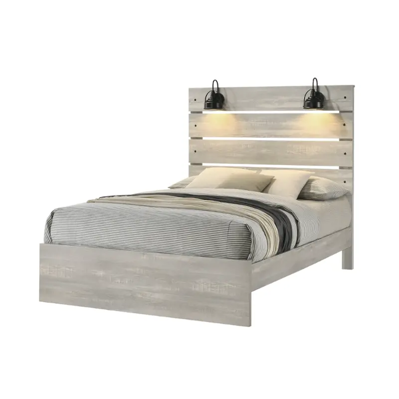 0300a-qx0 Lifestyle 0300a - White Wash Bedroom Furniture Bed